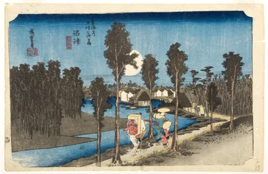 Numazu: Hämäräkohtaus, n. 1832-33 (puupalikka)